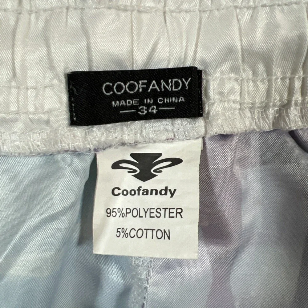 Coofandy Swim Trunks Men 34 Multicolor All Over Graphic Drawstring Waist Surfing